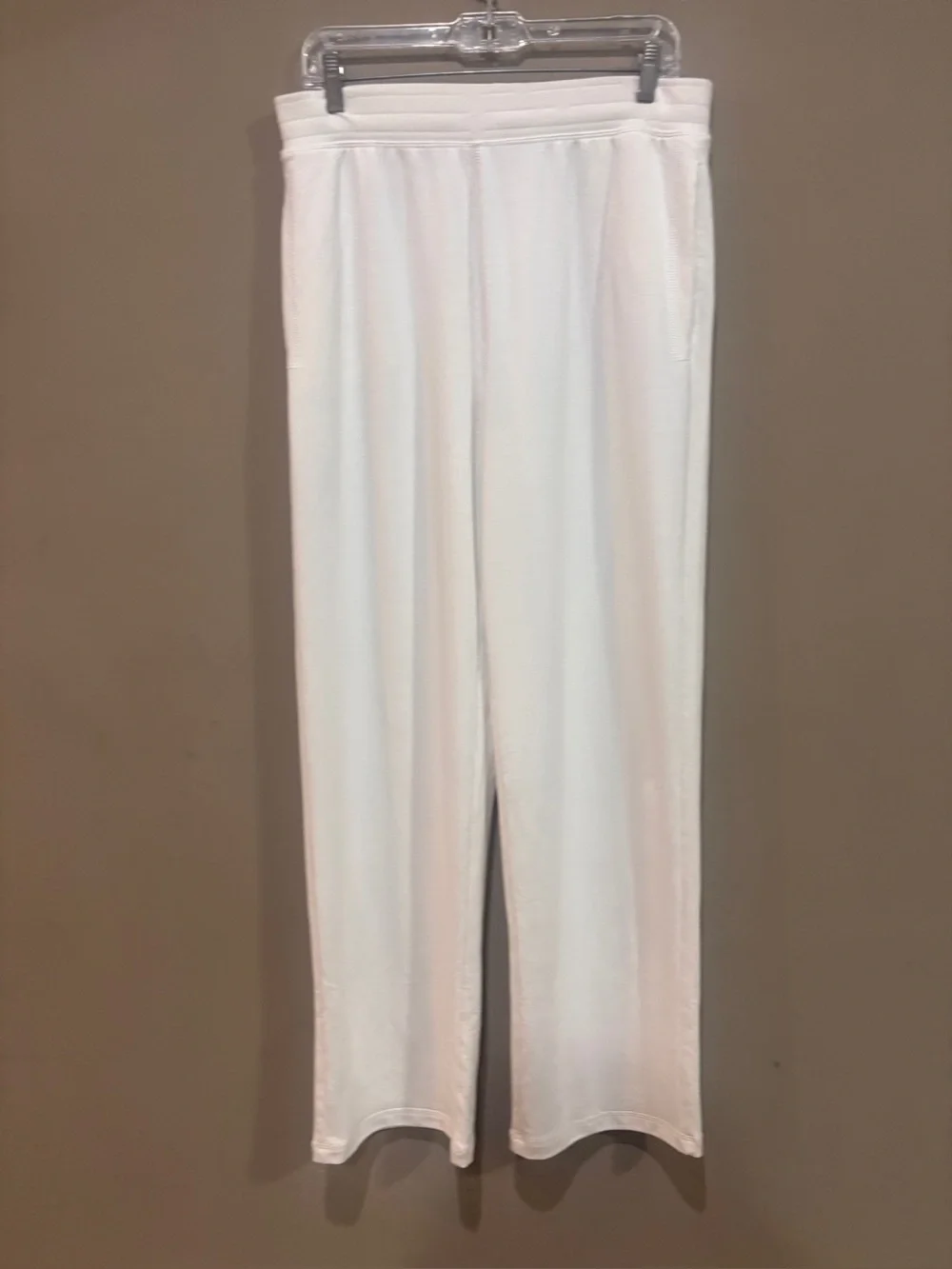 Alo Yoga White High Waist Wide Leg Lounge Yoga Pants Women’s Large L
